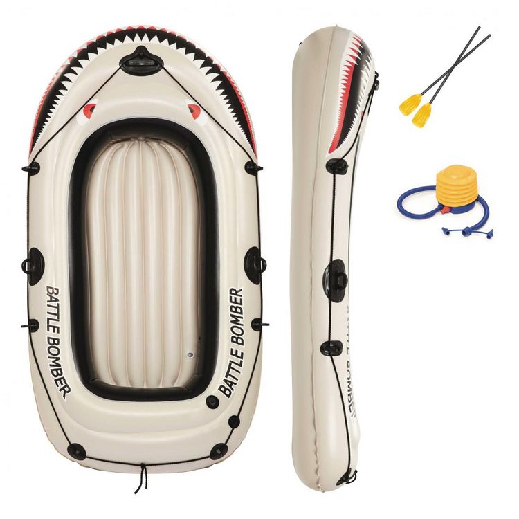 BESTWAY Bâteau Gonflable Bestway Battle Raft 1.97m * 1.15m Gris 70812 4 BESTWAY Bâteau Gonflable Bestway Battle Raft 1.97m * 1.15m Gris 70812 – Image 2