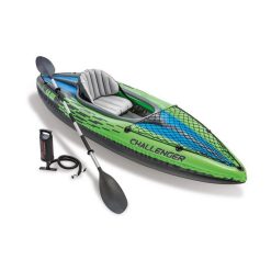 INTEX Kit Kayak Gonflable 1 Place Challenger K1 Avec Rame Et Gonfleur - Intex