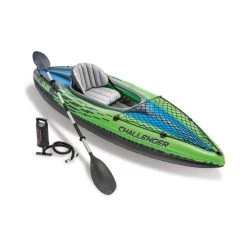 INTEX Kit Kayak Gonflable 1 Place Challenger K1 Avec Rame Et Gonfleur - Intex