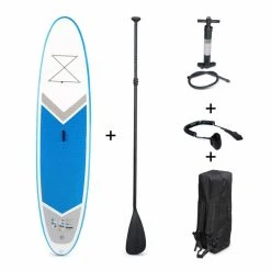 SPEEDO SHOP 29 Alice's Garden Pack Stand Up Paddle Gonflable Rico 10'10 Avec Pompe Haute Pression Simple Action, Pagaie, Leash Et Sac