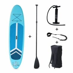 Alice's Garden Pack Stand Up Paddle Gonflable Julio 9'3'' Avec Pompe Haute Pression Simple Action. Pagaie. Leash Et Sac De Rangement Inclus