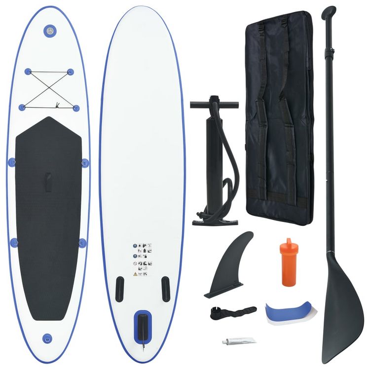 VIDAXL Stand Up Paddle Planche A Rame Bleu Et Blanc 3 VIDAXL Stand Up Paddle Planche A Rame Bleu Et Blanc