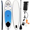 HOMCOM Stand Up Paddle Gonflable Surf Planche De Paddle Pour Adulte Dim. 301L X 76l X 10H Cm Nombreux Accessoires Fournis PVC Bleu Blanc Noir -SPEEDO SHOP unnamed file 529