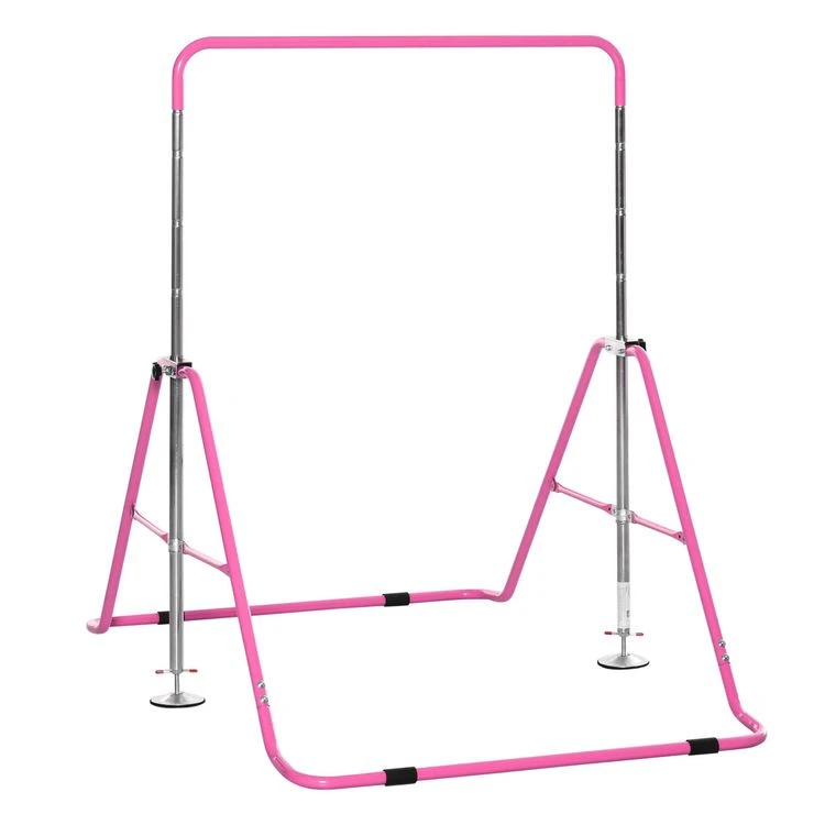 HOMCOM Barre Fixe De Gymnastique Enfant - Barre De Gymnastique Pliable Hauteur Réglable 4 Niv. 88 à 128 Cm - Acier Rose 3 HOMCOM Barre Fixe De Gymnastique Enfant - Barre De Gymnastique Pliable Hauteur Réglable 4 Niv. 88 à 128 Cm - Acier Rose