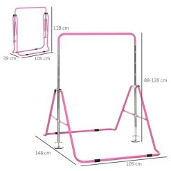 HOMCOM Barre Fixe De Gymnastique Enfant - Barre De Gymnastique Pliable Hauteur Réglable 4 Niv. 88 à 128 Cm - Acier Rose 7 HOMCOM Barre Fixe De Gymnastique Enfant - Barre De Gymnastique Pliable Hauteur Réglable 4 Niv. 88 à 128 Cm - Acier Rose -SPEEDO SHOP unnamed file 607