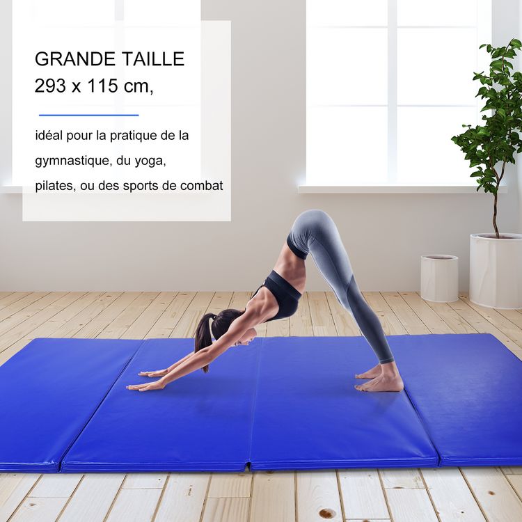 HOMCOM Tapis de sol gymnastique Fitness pliable portable rembourrage mousse 5 cm grand confort revêtement synthétique dim. 2,93L m x 1,15l m bleu HOMCOM Tapis De Sol Gymnastique Fitness Pliable Portable Rembourrage Mousse 5 Cm Grand Confort Revêtement Synthétique Dim. 2,93L M X 1,15l M Bleu -SPEEDO SHOP unnamed file 640