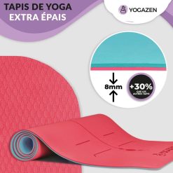 YOGAZEN YOGAZEN Tapis De Yoga Réversible En TPE Bio +30% Epais Et Large Antidérapant Lignes Corporelles Laser Double Faces -SPEEDO SHOP unnamed file 661