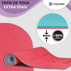 YOGAZEN YOGAZEN Tapis De Yoga Réversible En TPE Bio +30% Epais Et Large Antidérapant Lignes Corporelles Laser Double Faces -SPEEDO SHOP unnamed file 661
