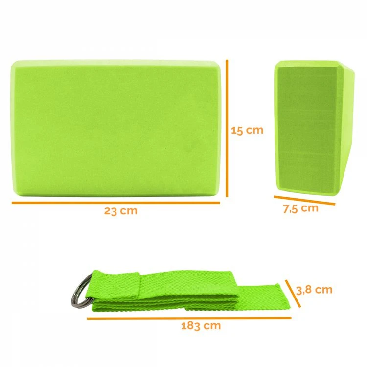 VIVEZEN Lot De 2 Briques De Yoga 23 X 15 X 7,5 Cm Et Sangle De Yoga 183 X 3,8 Cm - EVA 5 VIVEZEN Lot De 2 Briques De Yoga 23 X 15 X 7,5 Cm Et Sangle De Yoga 183 X 3,8 Cm - EVA – Image 3